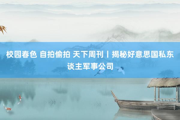 校园春色 自拍偷拍 天下周刊丨揭秘好意思国私东谈主军事公司