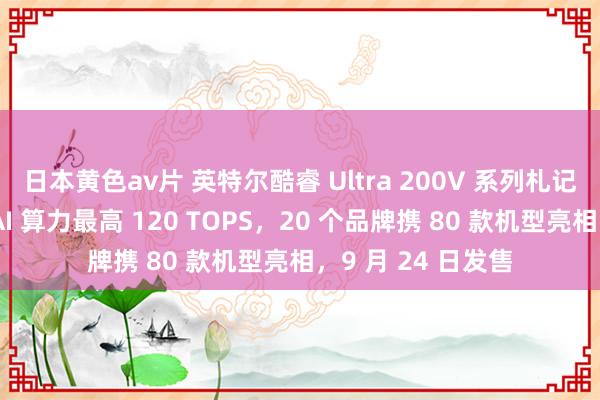 日本黄色av片 英特尔酷睿 Ultra 200V 系列札记本处理器登场：AI 算力最高 120 TOPS，20 个品牌携 80 款机型亮相，9 月 24 日发售