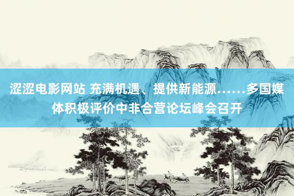 涩涩电影网站 充满机遇、提供新能源……多国媒体积极评价中非合营论坛峰会召开