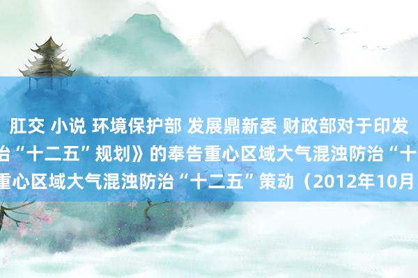 肛交 小说 环境保护部 发展鼎新委 财政部对于印发《重心区域大气混浊防治“十二五”规　划》的奉告　　重心区域大气混浊防治“十二五”策动（2012年10月）