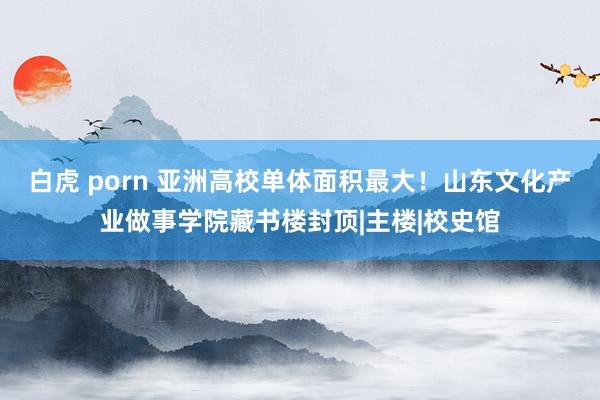 白虎 porn 亚洲高校单体面积最大！山东文化产业做事学院藏书楼封顶|主楼|校史馆