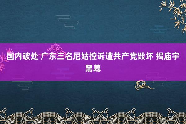 国内破处 广东三名尼姑控诉遭共产党毁坏 揭庙宇黑幕