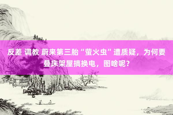 反差 调教 蔚来第三胎“萤火虫”遭质疑，为何要叠床架屋搞换电，图啥呢？